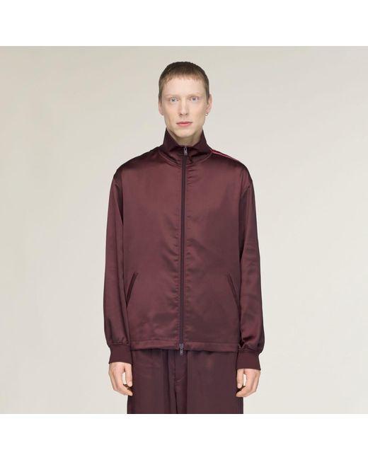 Adidas Red Y-3 Satin Gradient 3 Stripes Track Top