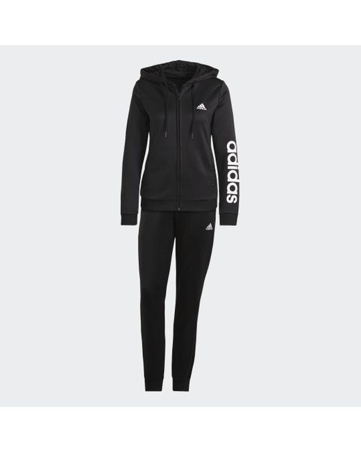 Adidas Black Essentials Logo French Terry Trainingsanzug
