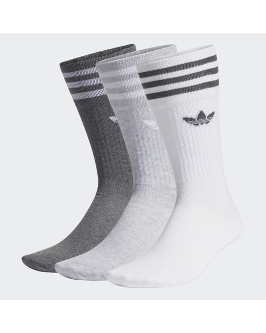 Adidas Gray Crew Socks 3 Pairs