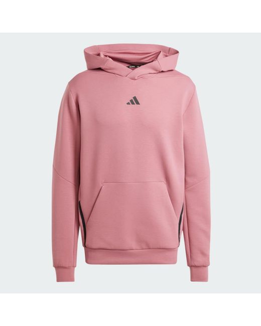 Felpa Con Cappuccio Designed For Training di Adidas in Pink da Uomo