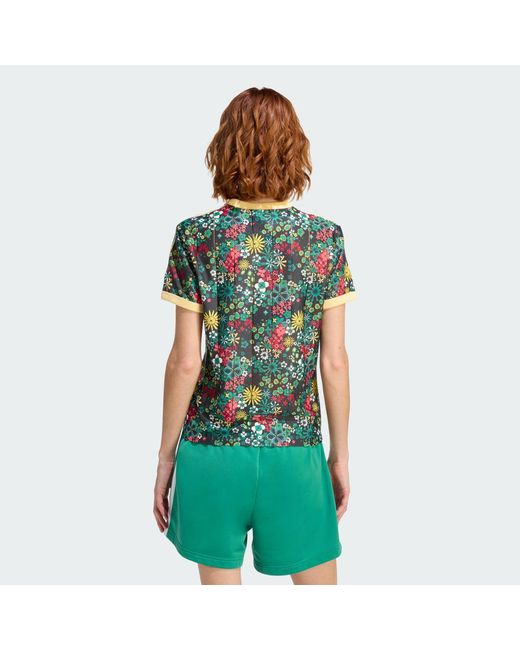 Adidas Green Originals X Liberty London 3 Stripes T-Shirt