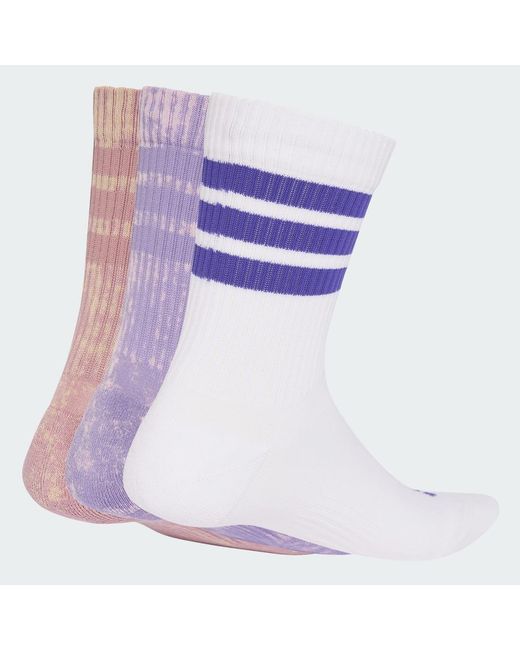 Adidas Purple Stonewash Crew Socks 3 Pairs