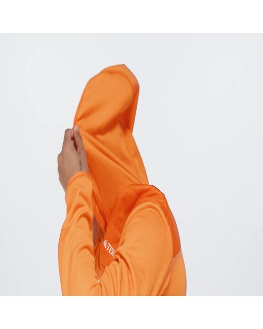 Adidas Orange Terrex Multi Hybrid Insulated Hooded Jacket for men