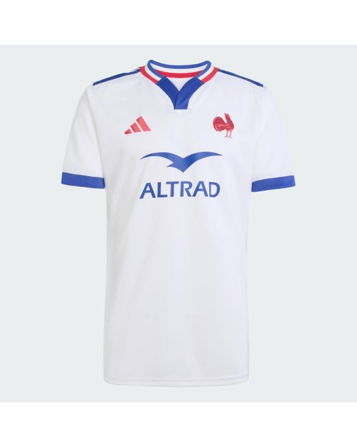 Adidas White France Rugby Alternate Replica Jersey for men