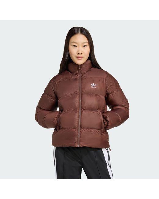 Adidas Brown Adicolor Short Puffer Jacket