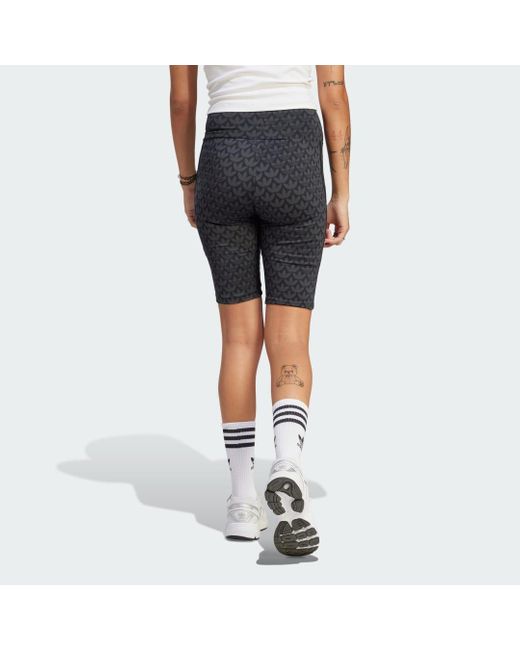 Adidas Black Trefoil Monogram Biker Shorts