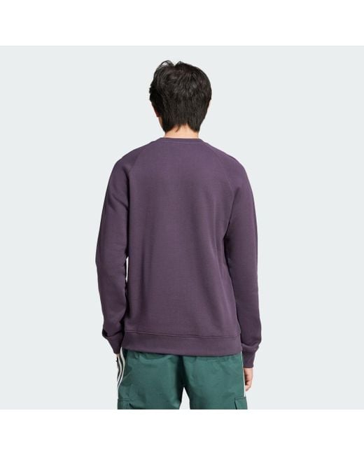 Sudadera Cuello Redondo Adicolor Classics Trefoil Adidas de hombre de color Purple