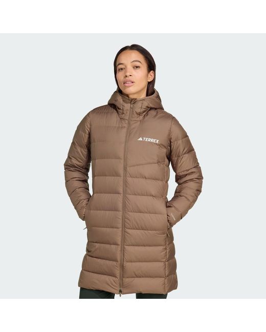 Adidas Brown Terrex Multi Light Down Hooded Parka 2.0