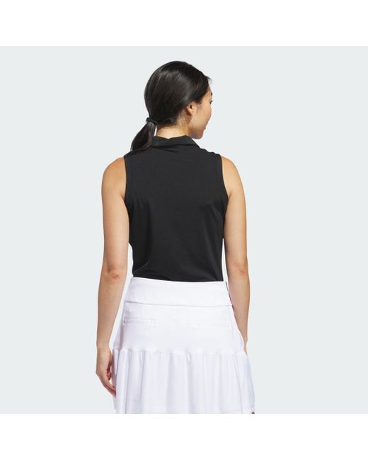 Adidas Originals Black Ultimate365 Solid Sleeveless Polo Shirt