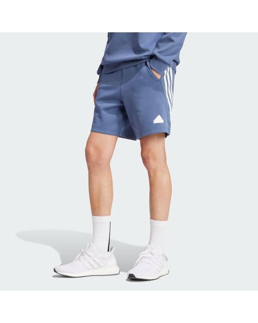 Adidas Blue Future Icons 3-stripes Shorts for men
