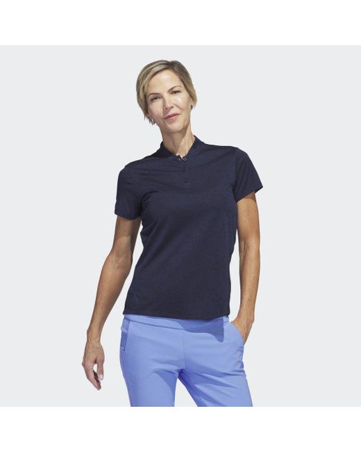 Adidas Blue Jacquard Golf Polo Shirt