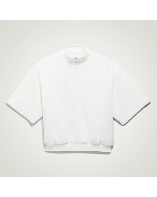 Adidas White Basketball Velour 1/2 Zip Sweatshirt