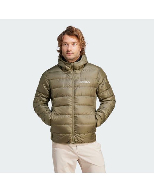 Adidas Green Terrex Multi Light Down Hooded Jacket for men