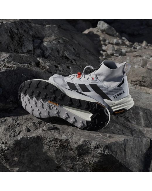 Adidas White Terrex Freehiker 3 Ultra Gore-Tex Hiking Shoes for men