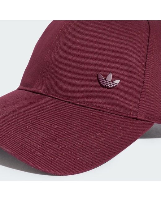 Adidas Red Everyday Icons Cap With Tonal Metal Trefoil