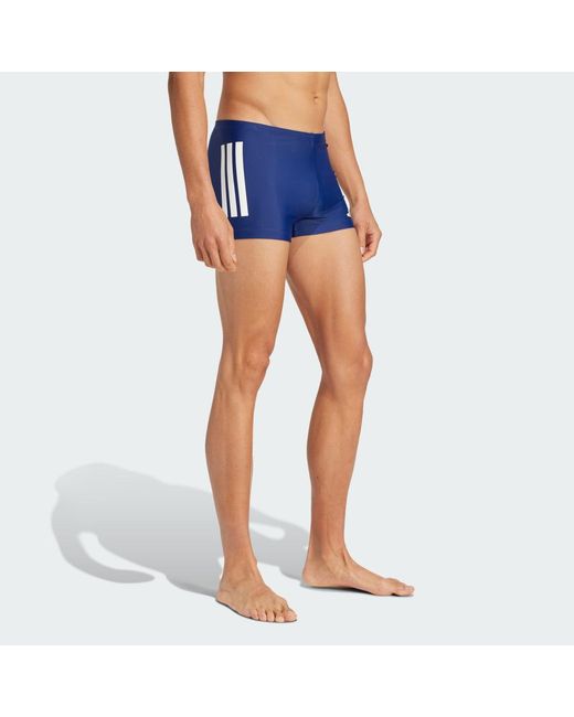 Adidas Originals Blue 3-Stripes Swim Boxers 2-Inch for men