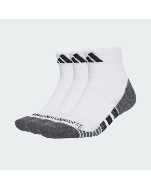 Adidas Gray Performance Climacool Cushioned Quarter Socks 3-Pack