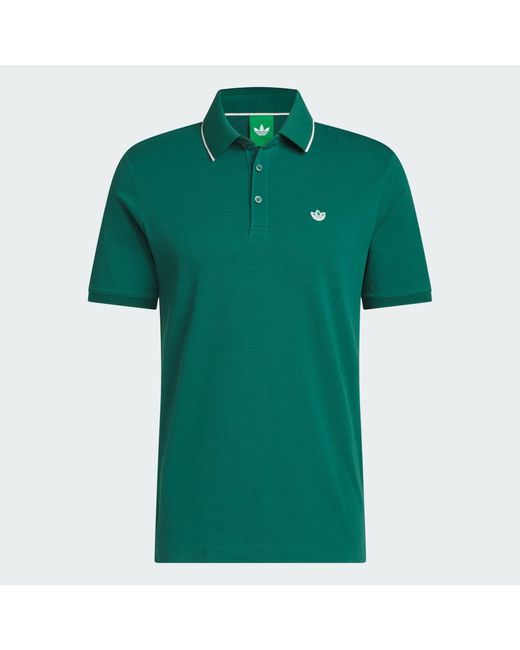 Adidas Green Originals Twistknit Trefoil Polo Shirt for men