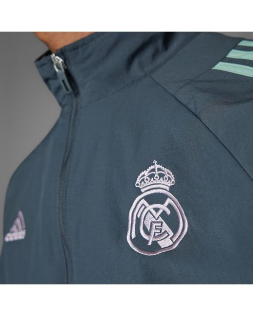 Adidas Gray Real Madrid Seasonal Track Top for men