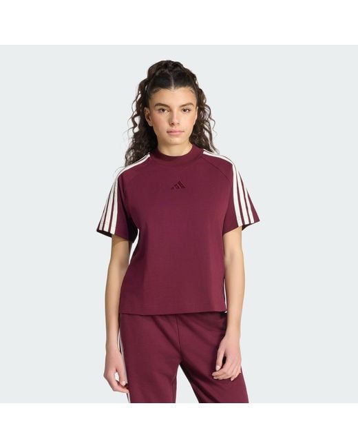 Adidas Red Kit 3-Stripes T-Shirt