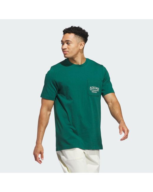 Adidas Green Groundskeeper Graphic Pocket T-Shirt for men