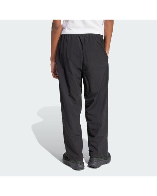 Adidas Black Essential Small Logo Woven Open Hem Pant for men