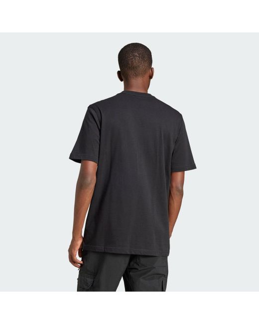 Adidas Black Trefoil Essentials Tee for men