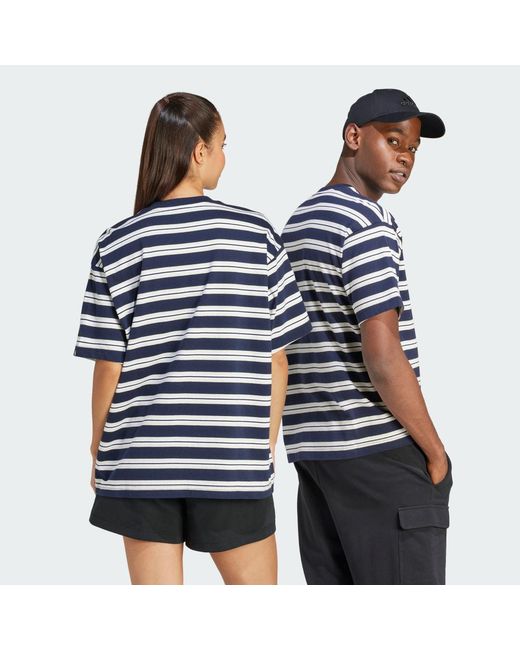 Adidas Blue Americana Striped T-Shirt