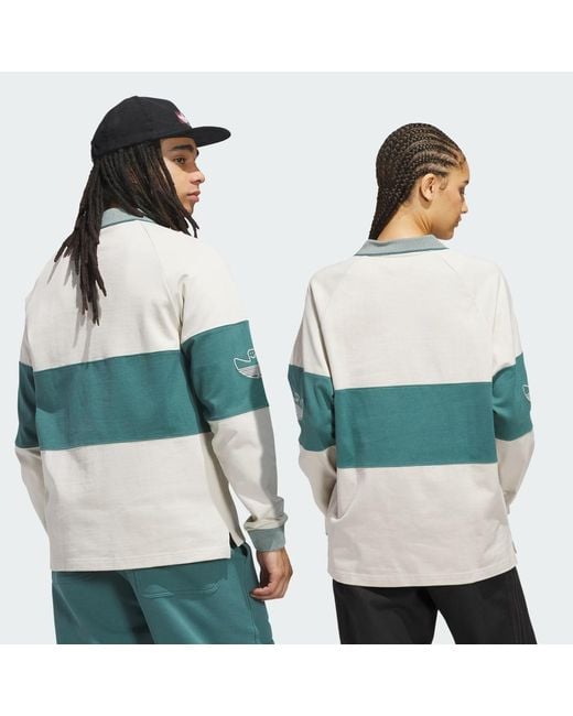 Adidas Green Shmoofoil Heavyweight Rugby Long Sleeve Shirt