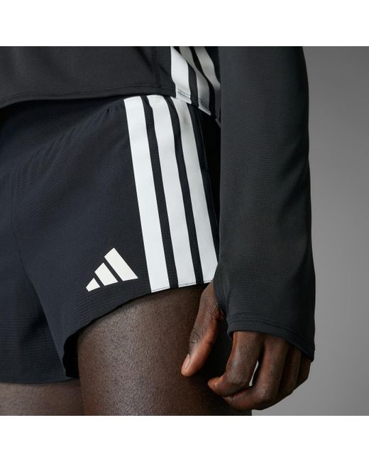 Adidas Black Adizero Running Gel Pocket Shorts for men