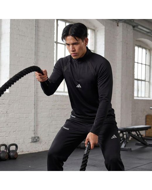 Adidas Black Tech Apparel 1/4 Zip Sweatshirt for men