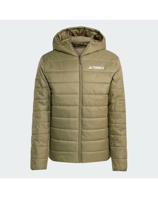 Adidas Green Terrex Multi Essentials Climawarm Insulated Hooded Jacket for men