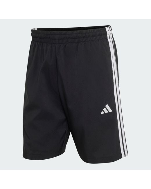 Adidas Black Essentials 3-Stripes Chelsea Lite Woven Shorts for men