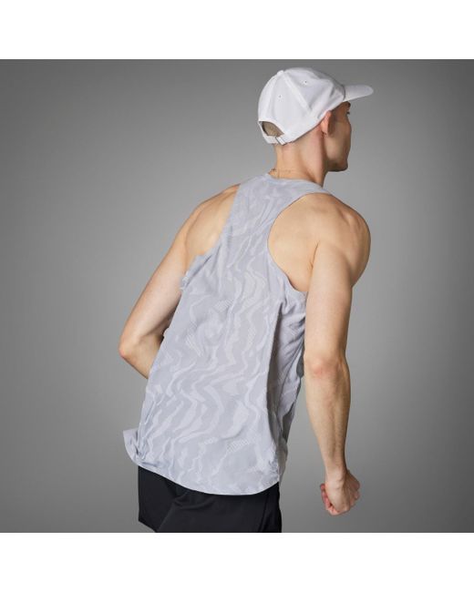 Adidas Gray Ultimate Engineered Running Singlet for men