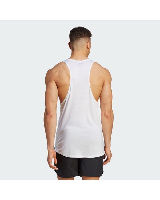 adidas Workout Stringer Tank Top in White for Men | Lyst UK