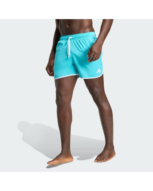 Adidas Blue Water Reactive Graphic Swim Shorts 5 Inch for men