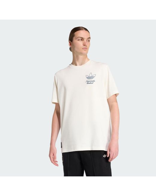 Adidas White Newcastle United Fc Terrace Icons Graphic T-Shirt for men