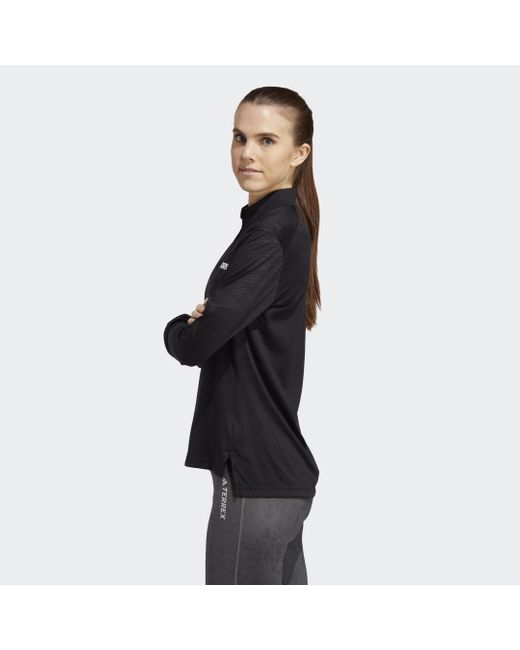 Adidas Black Terrex Multi Half-zip Long Sleeve Long-sleeve Top