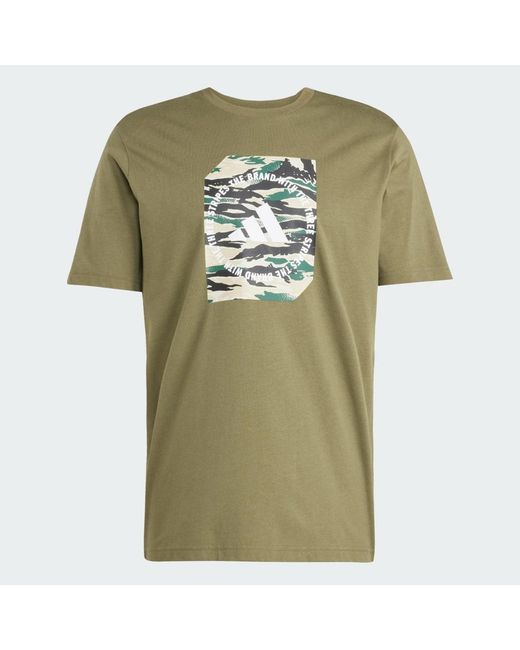 Adidas Green Camo Shape Graphic T-Shirt for men