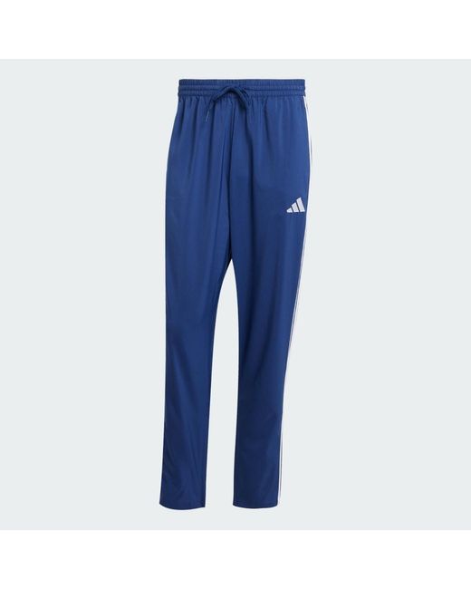 Adidas Blue Essentials 3-Stripes Stanford Pants Open Hem for men