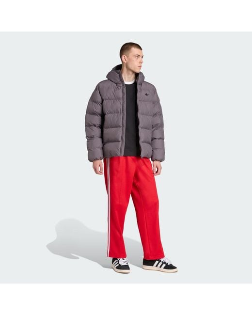Adidas Purple Tonal Hooded Puffer Jacket for men