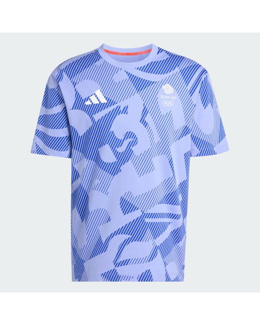 Adidas Blue Team Gb Multi Printed T-Shirt for men