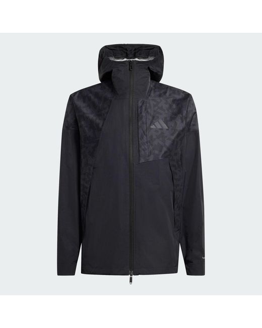 Adidas Black Terrex Xperior 2.5 Layer Hybrid Primeknit Climaproof Jacket for men
