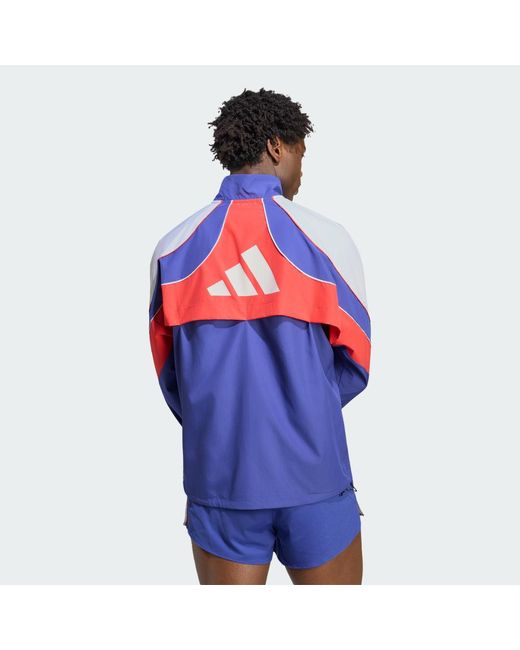 Adidas Red Adizero Archive Running Jacket for men