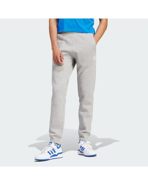 Adidas Gray Trefoil Essentials Joggers for men