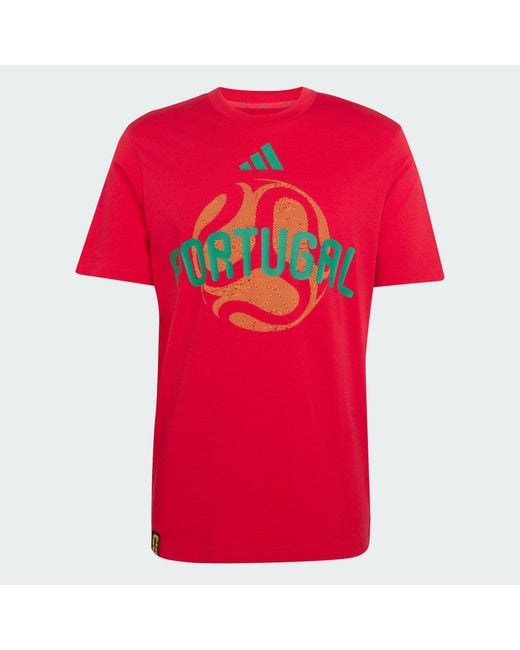 Adidas Originals Red Fifa World Cup 26 Portugal T-Shirt for men