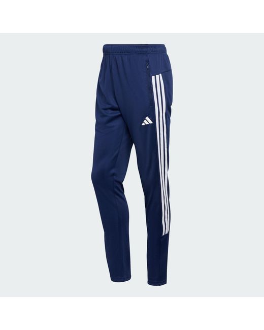 Adidas Blue Workout Essentials All-Set 3-Stripes Knit Pant for men