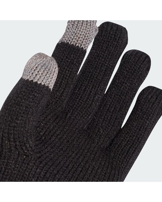 Adidas Black Logo Knit Gloves