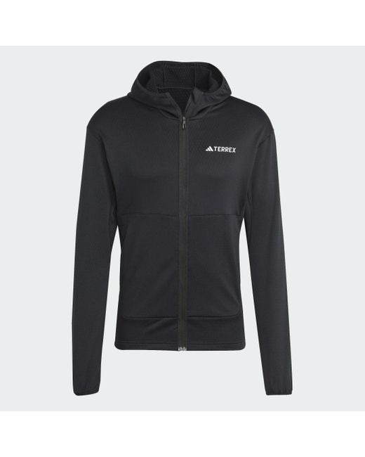 Adidas Black Terrex Xperior Light Fleece Hooded Jacket for men