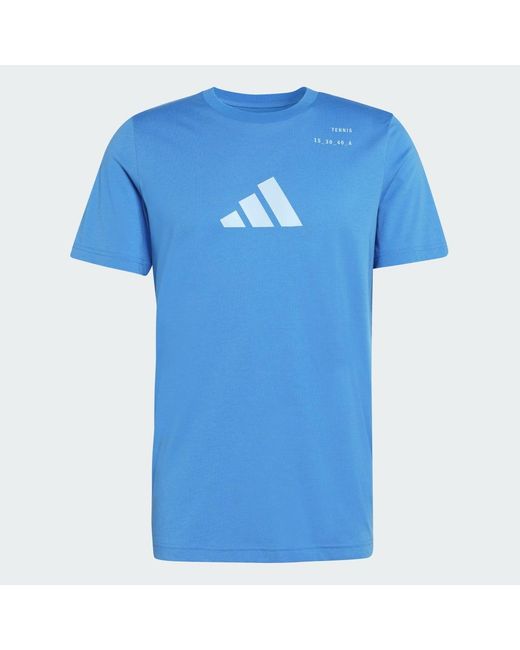 Adidas Blue Tennis Category Graphic T-Shirt for men